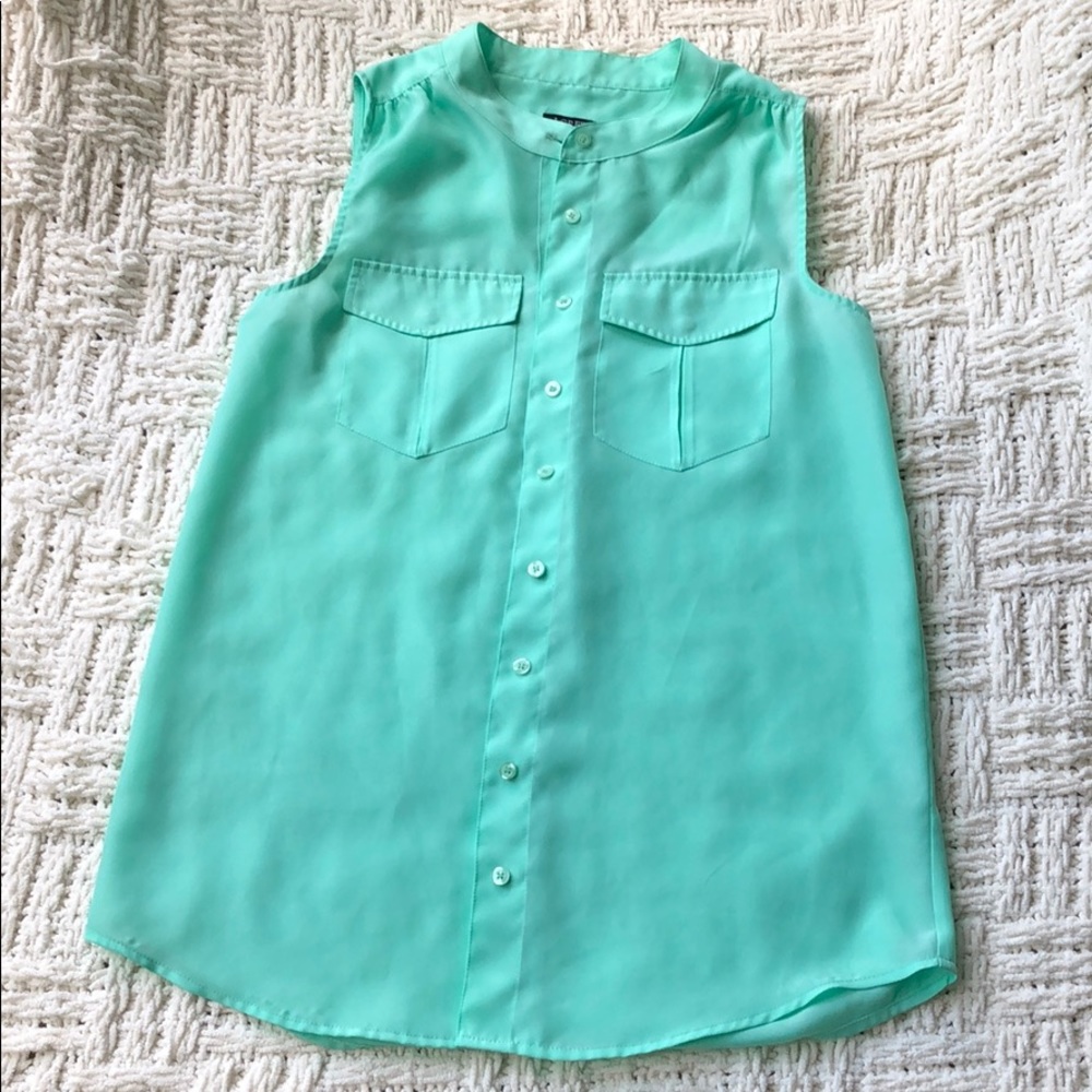 J. Crew Factory aqua button down tank top